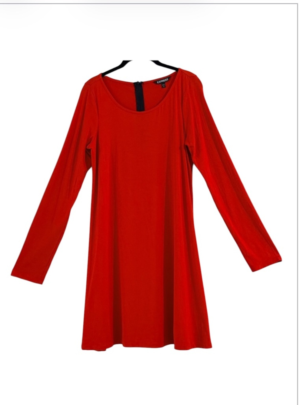 Express Red Long Sleeve Dress Black Back Zipper Size L